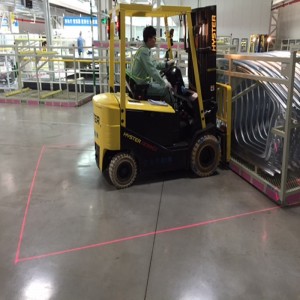 Rød eller grøn lasergaffeltrucks sikkerhedslys til lager